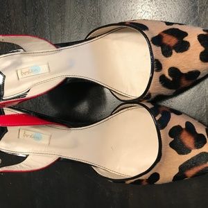 Boden Brown Leopard Slingbacks 3" Heel Size 9